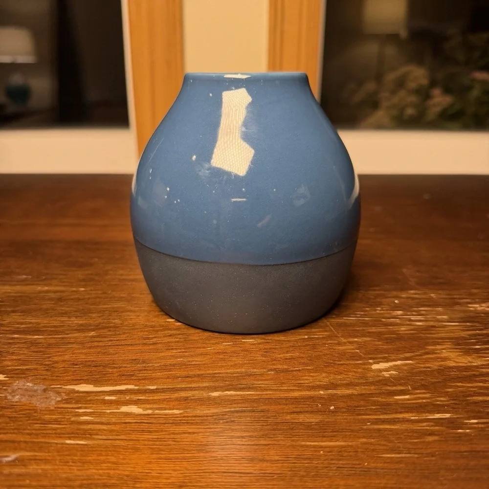 West Elm Blue Vase Glass 3inches Tall Home Decor Home Decor